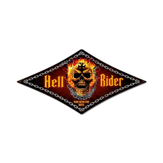 Hell Rider Vintage Style Metal Sign 14 x 24