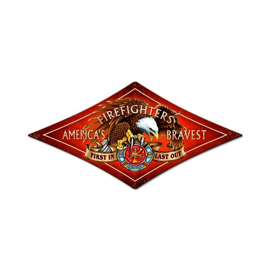 Fire Fighter Vintage Style Metal Sign 14 x 24