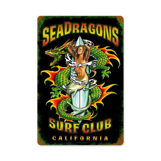 Sea Dragon Vintage Style Metal Sign 12 x 18