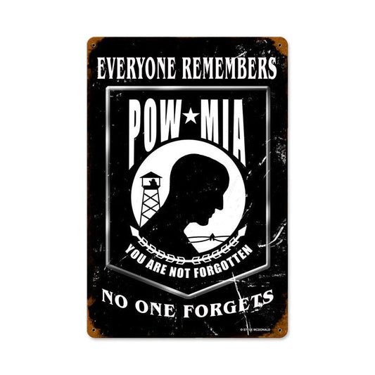 Pow Black Vintage Style Metal Sign 12 x 18
