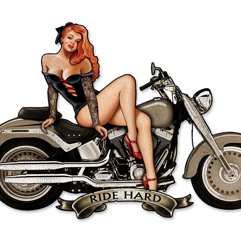 Motorcycle Girl 18 x 12