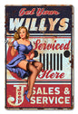 Willys Serviced Here 12 x 18