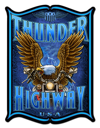 Thunder Hwy Vintage Style Metal Sign 24 x 33