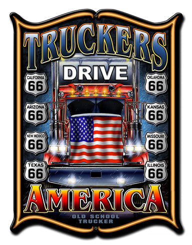 Truckers Drive America 14 x 19