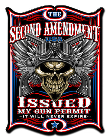 2nd Amendment Vintage Style Metal Sign 14 x 19