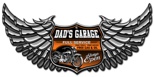 Dad'S Garage Vintage Style Metal Sign 30 x 15