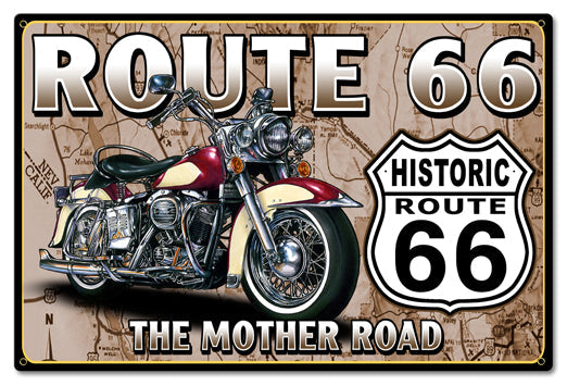 Route 66 Mother Road Vintage Style Metal Sign 24 x 16