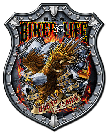 Bikers For Life Vintage Style Metal Sign 24 x 30
