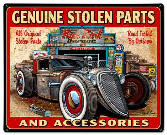Genuine Stolen Parts Vintage Style Metal Sign 30 x 24