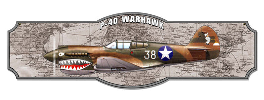 P40 Vintage Style Metal Sign 35 x 10