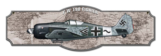 FW190 Vintage Style Metal Sign 24 x 7