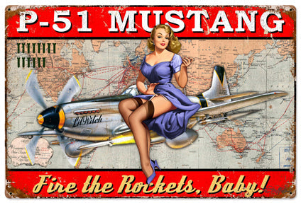 P-51 Mustang Pinup 30 x 20