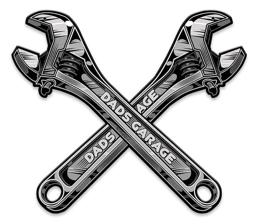 Dad'S Garage Wrench Vintage Style Metal Sign 14 x 12