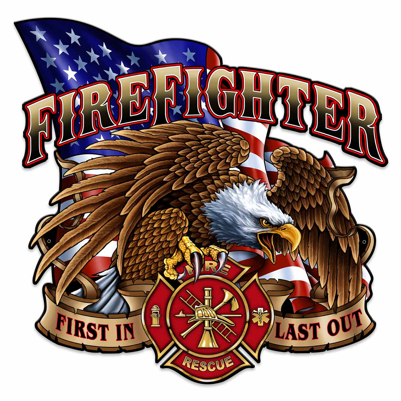 Fire Fighter Eagle 24 x 24