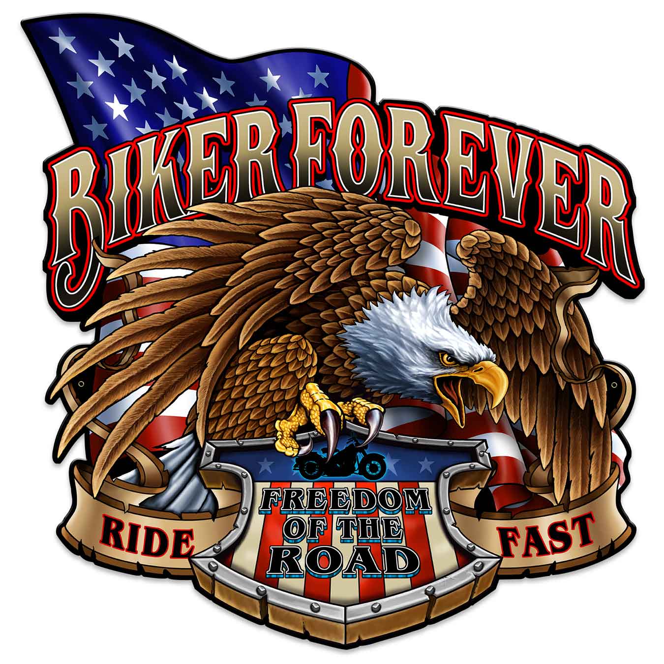 Biker Forever Eagle 24 x 24