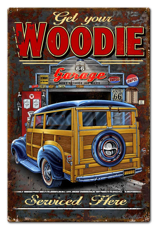 Woodie Vintage Style Metal Sign 20 x 30