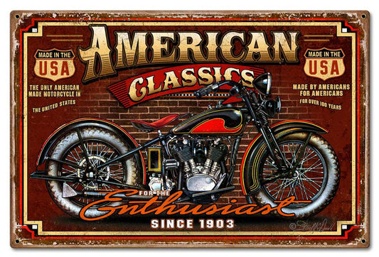 American Classic Vintage Style Metal Sign 24 x 16