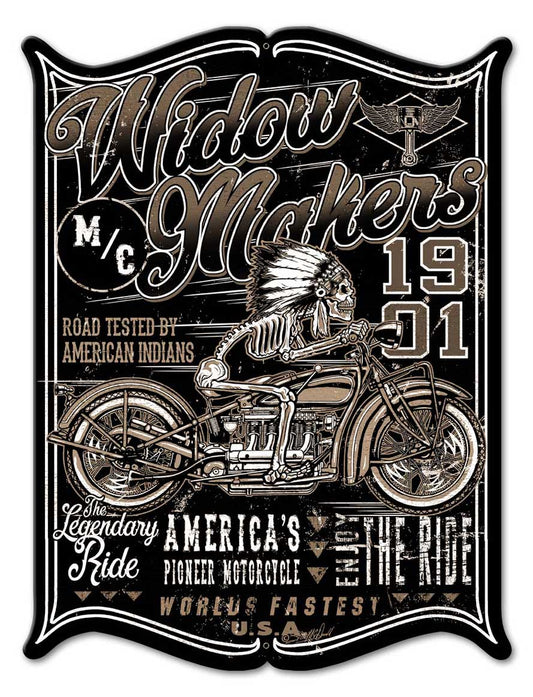 Widow Maker Vintage Style Metal Sign 12 x 16