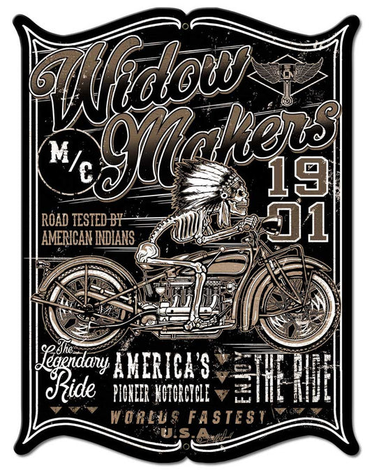 Widow Maker Vintage Style Metal Sign 18 x 23