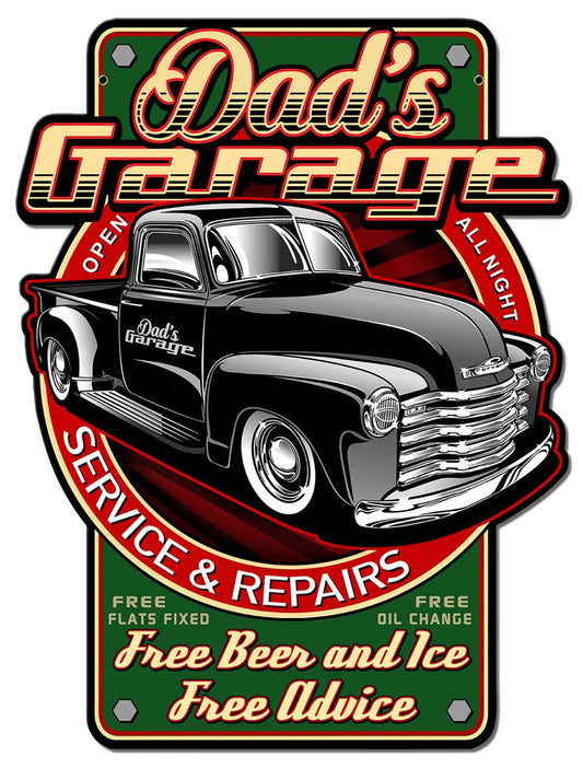 Dads Garage Vintage Style Metal Sign 18 x 23