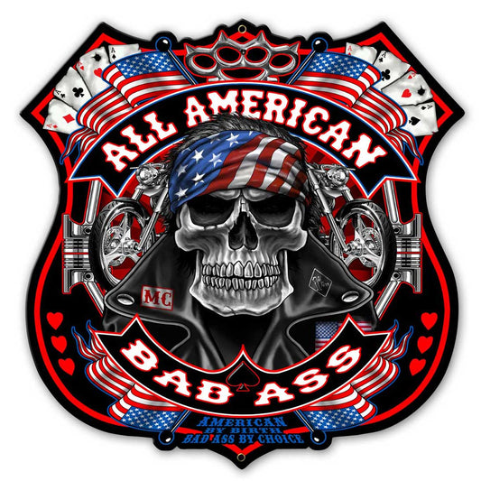 All American Vintage Style Metal Sign 18 x 18