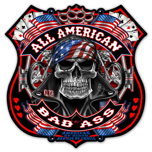 All American Vintage Style Metal Sign 24 x 24