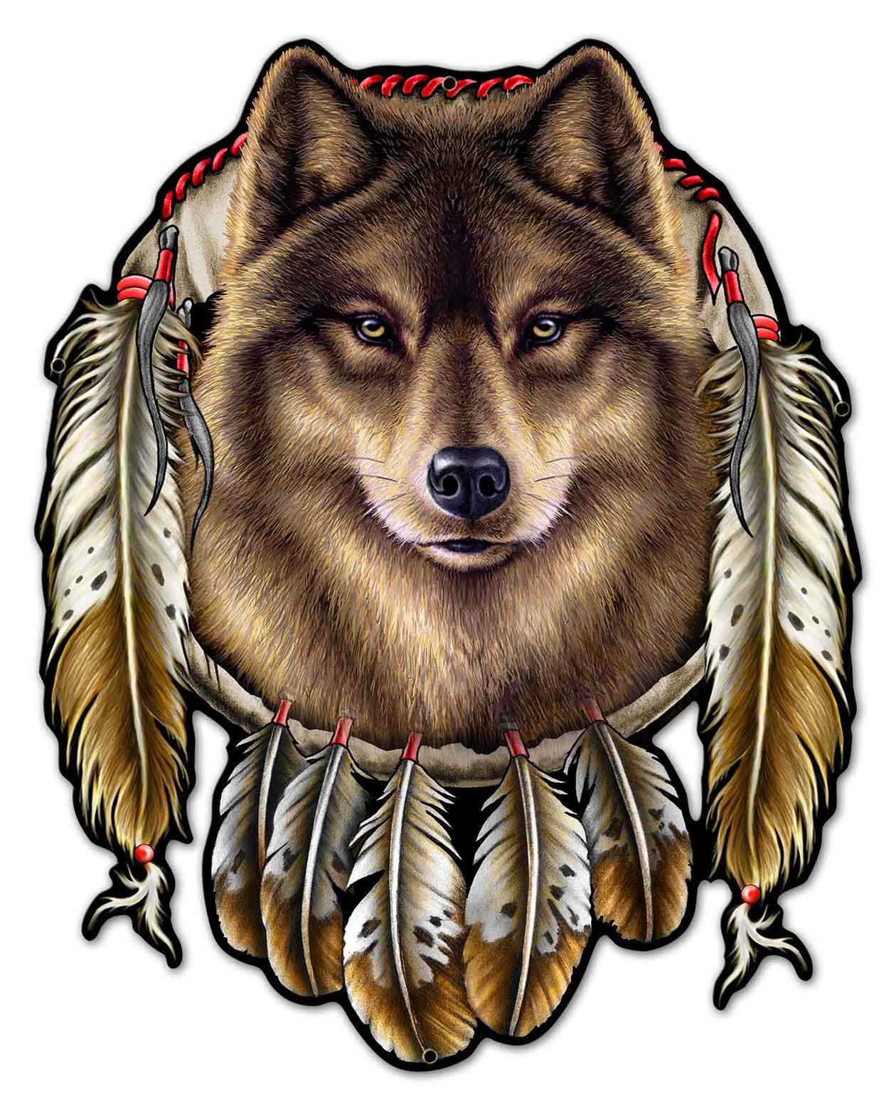 Wolf Indian 24 x 29