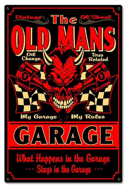 Old Man'S Garage Vintage Style Metal Sign 16 x 24