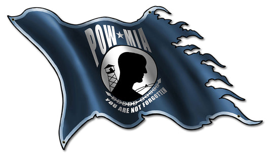 Pow Flag Vintage Style Metal Sign 30 x 18