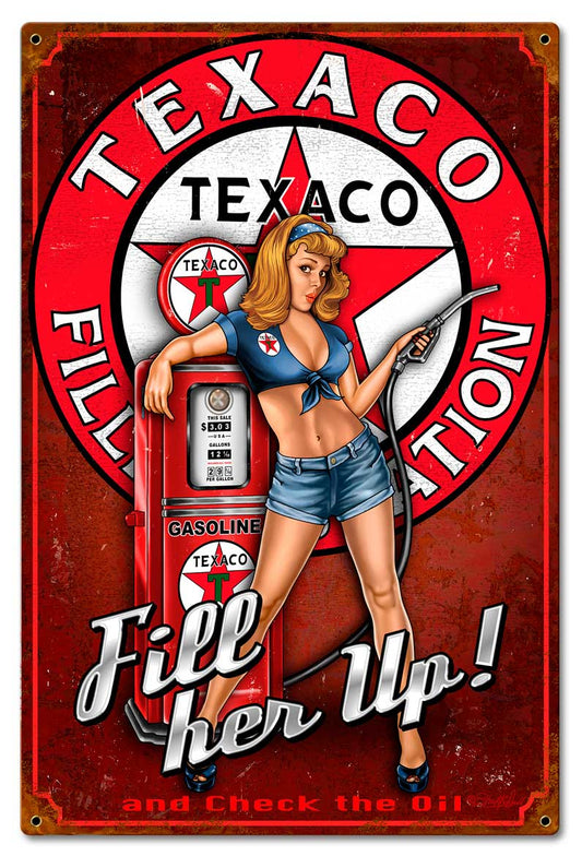 Texaco Girl Vintage Style Metal Sign 16 x 24
