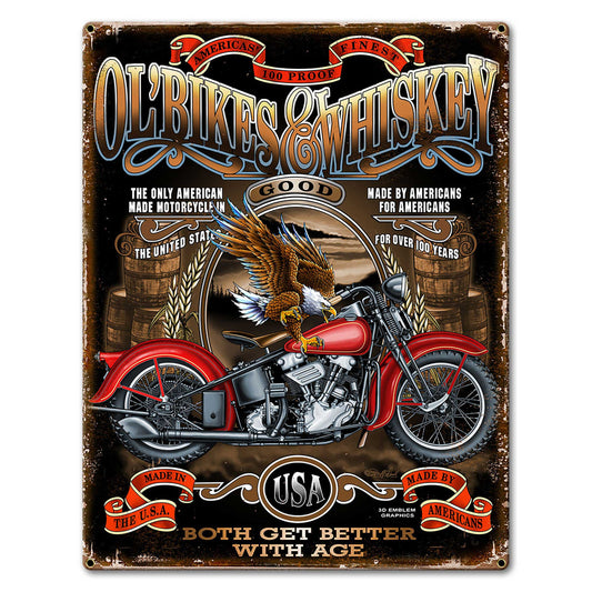 Ol Bikes Vintage Style Metal Sign 23 x 30
