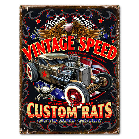Speed Vintage Style Metal Sign 23 x 30