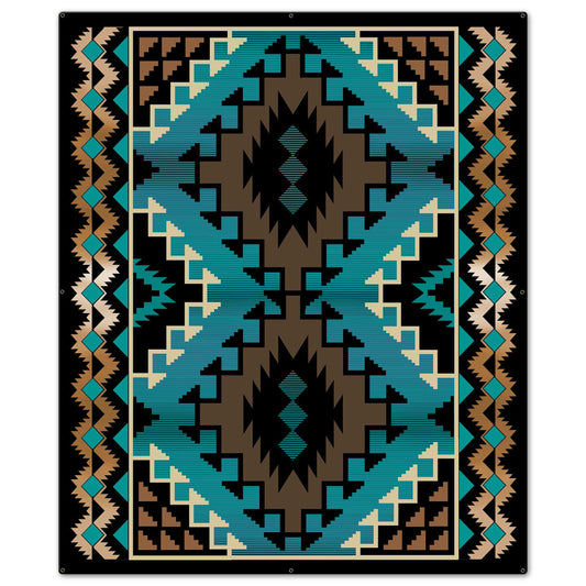 Brown Blanket Look Vintage Style Metal Sign 40 x 48