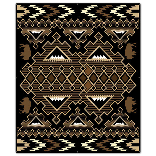 Brown Buffalo Blanket Look Vintage Style Metal Sign 40 x 48