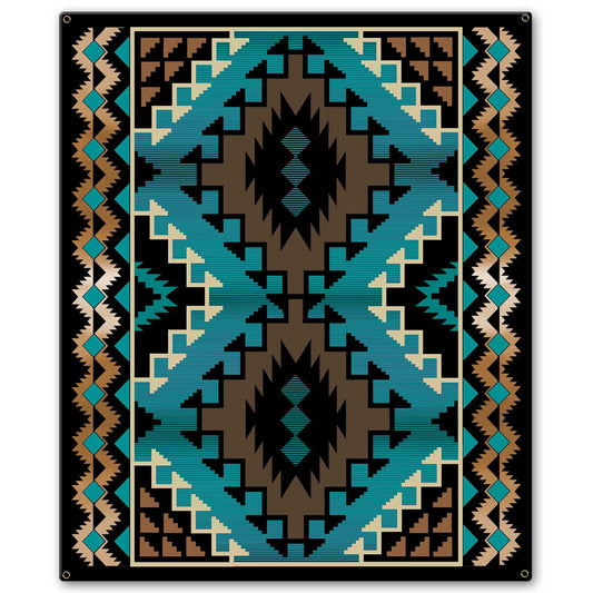 Brown Blanket Look Vintage Style Metal Sign 20 x 24