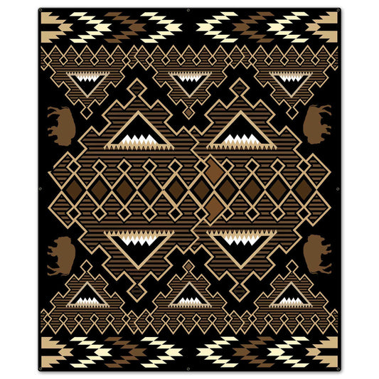 Brown Buffalo Blanket Look Vintage Style Metal Sign 30 x 36