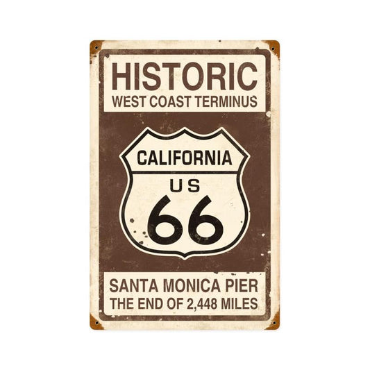 Route 66 Vintage Style Metal Sign 12 X 18