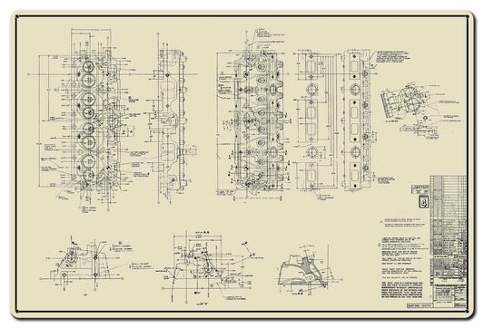 Plan Sheets Vintage Style Metal Sign 36 X 24