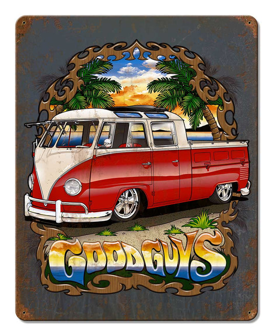 Vw Blue Steel Vintage Style Metal Sign 12 X 15