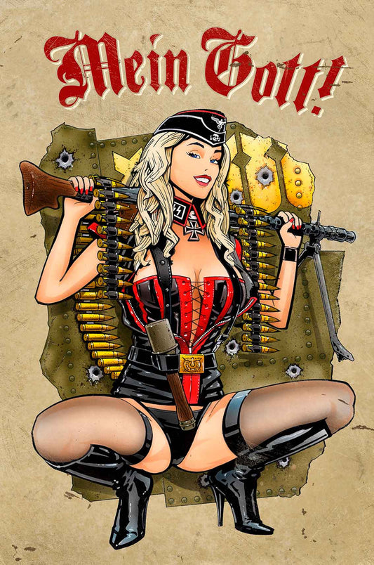 Gunner Girl Vintage Style Metal Sign 16 X 24