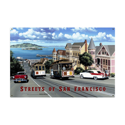 San Francisco Streets Vintage Style Metal Sign 36 x 24