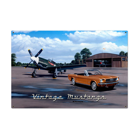 Mustangs Vintage Style Metal Sign 36 x 24