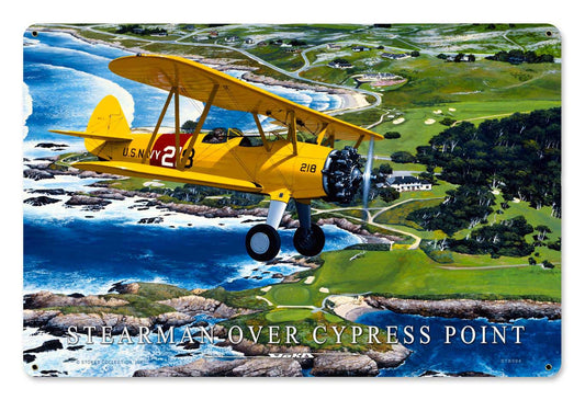 Stearman Cypress Point Vintage Style Metal Sign 18 x 12