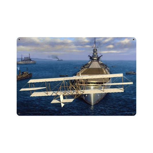 Navy Earns Wings Vintage Style Metal Sign 18 x 12