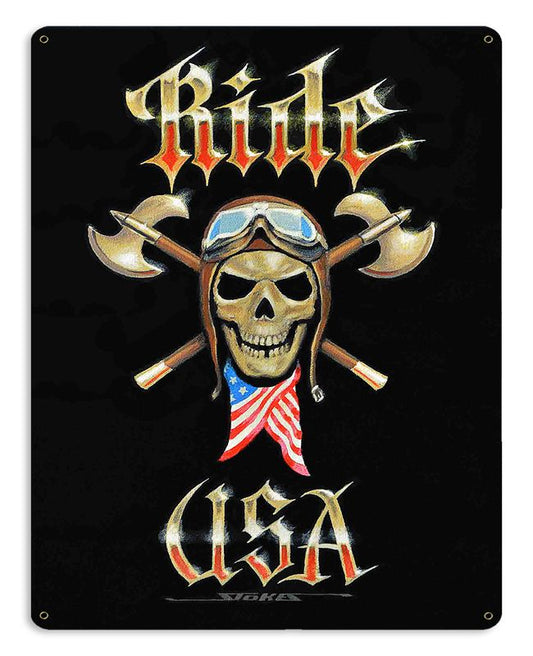 Ride Usa Vintage Style Metal Sign 15 x 12