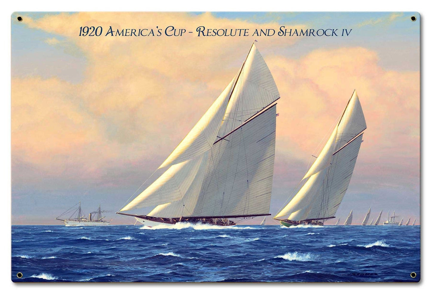 1920 Am Cup Resolute Shamrock Iv 24 x 16