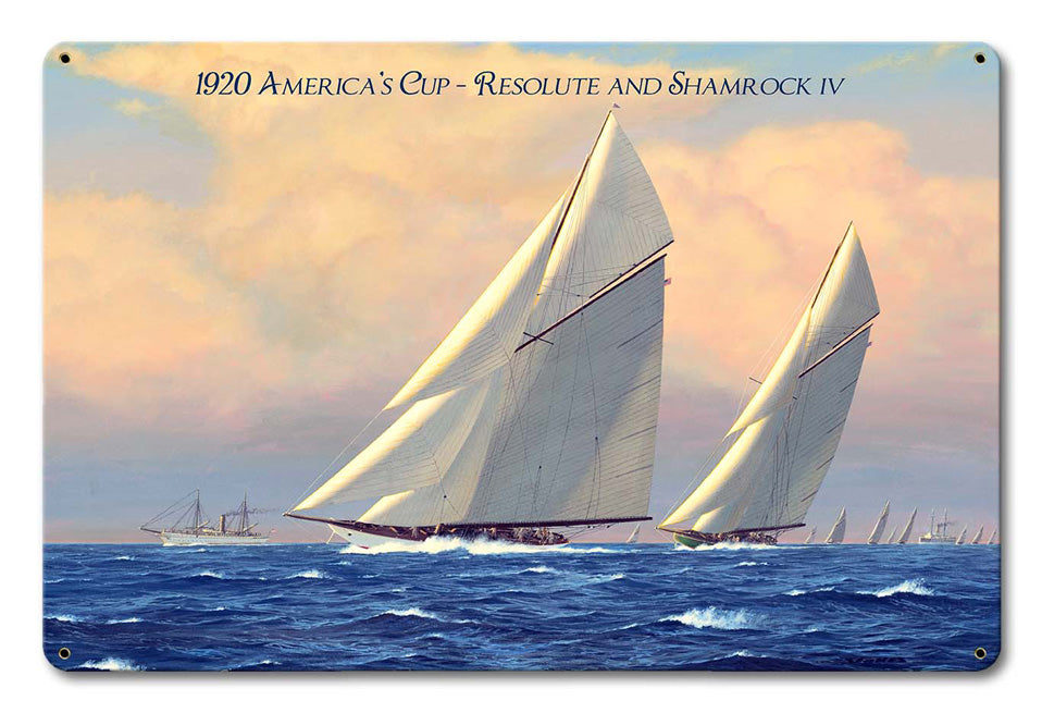 1920 Am Cup Resolute Shamrock Iv 18 x 12