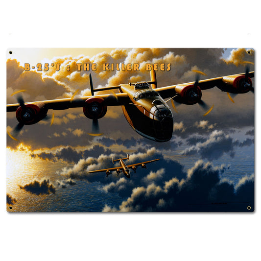 B-25 Killer Bee Vintage Style Metal Sign 24 x 16