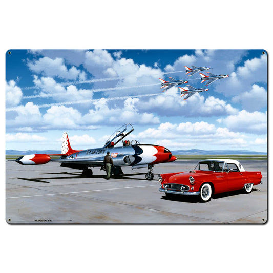 57 Thunderbird Vintage Style Metal Sign 36 x 24