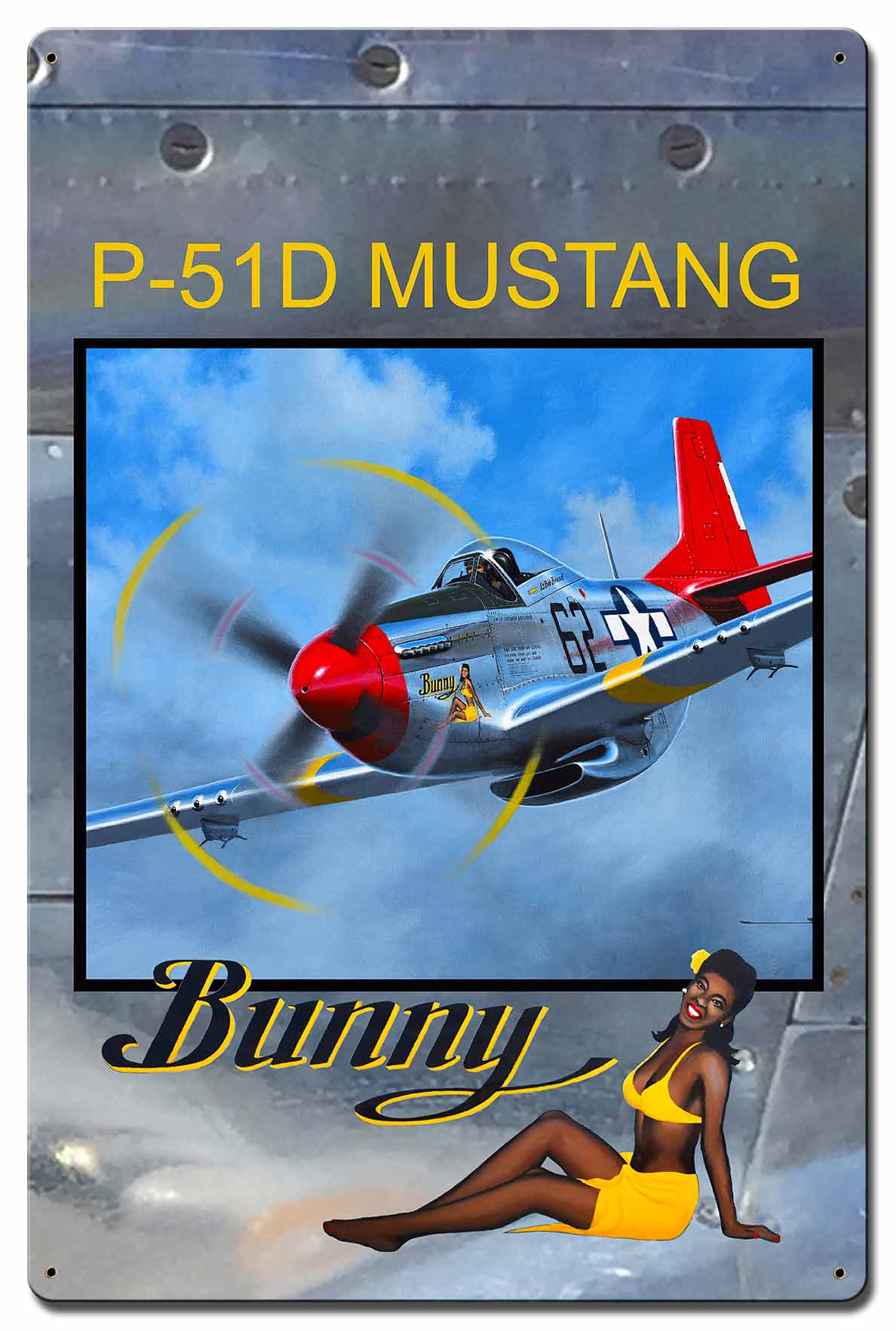 Bunny On P-51 Cowl 16 x 24